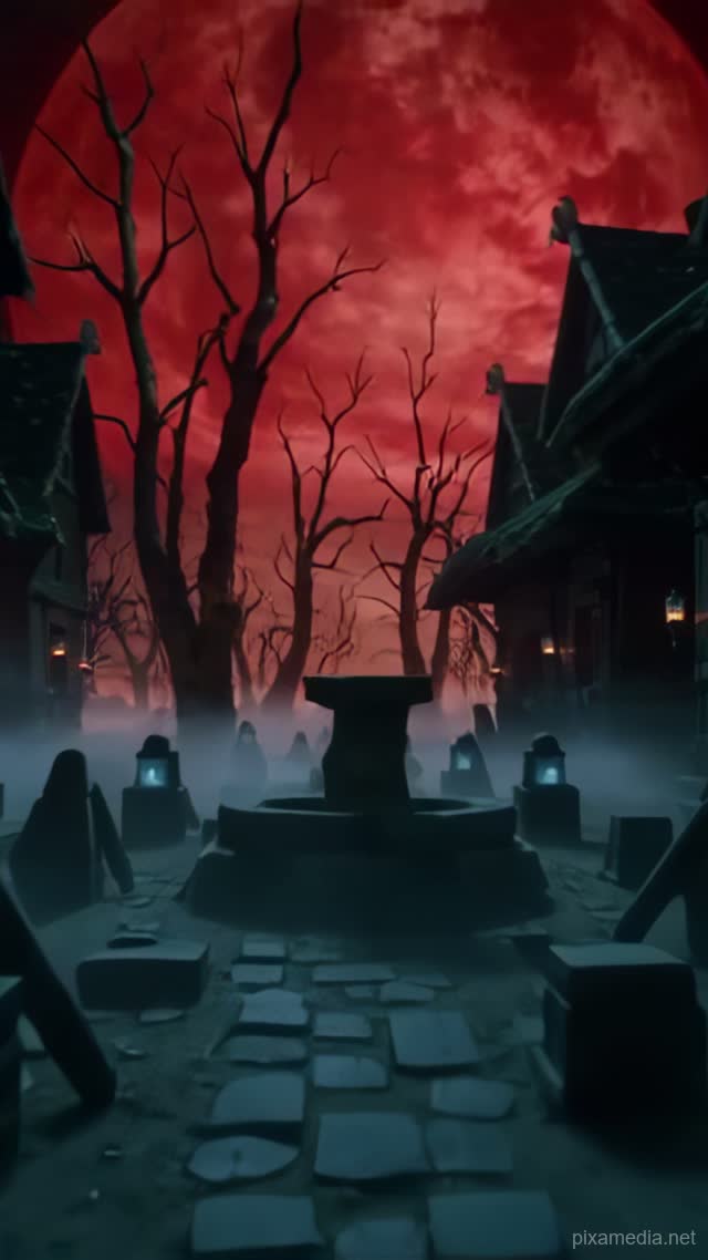 Eternal Night Cursed Village - Dark Fantasy AI stock